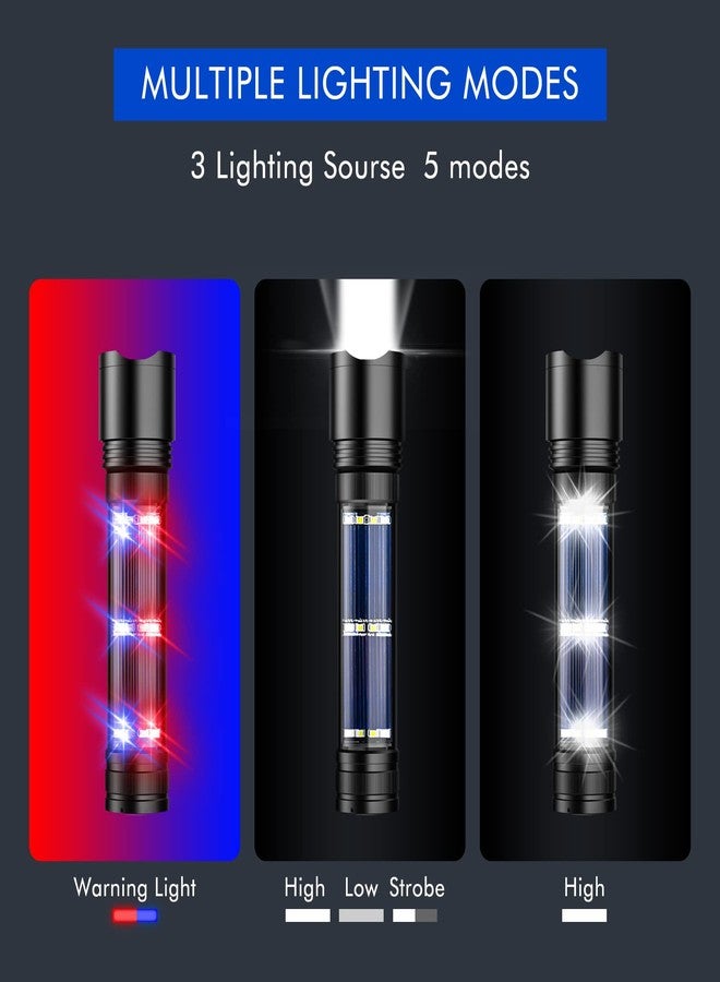 NPET T08-2 Solar Power Flashlight Car Flashlight USB Rechargeable Tactical Multi-Function Torch Emergency Tool (T08-2pack) - Image 3